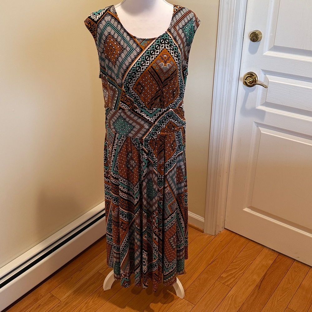 Ruby Rd. Multicolor Geometric Midi Dress - Picture 4 of 11